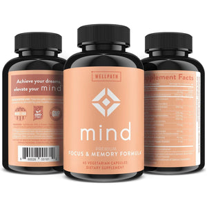 Wellpath Mind Brain Supplement for Memory and Focus with Lion'S Mane, Ginkgo Biloba & More (60 Count)