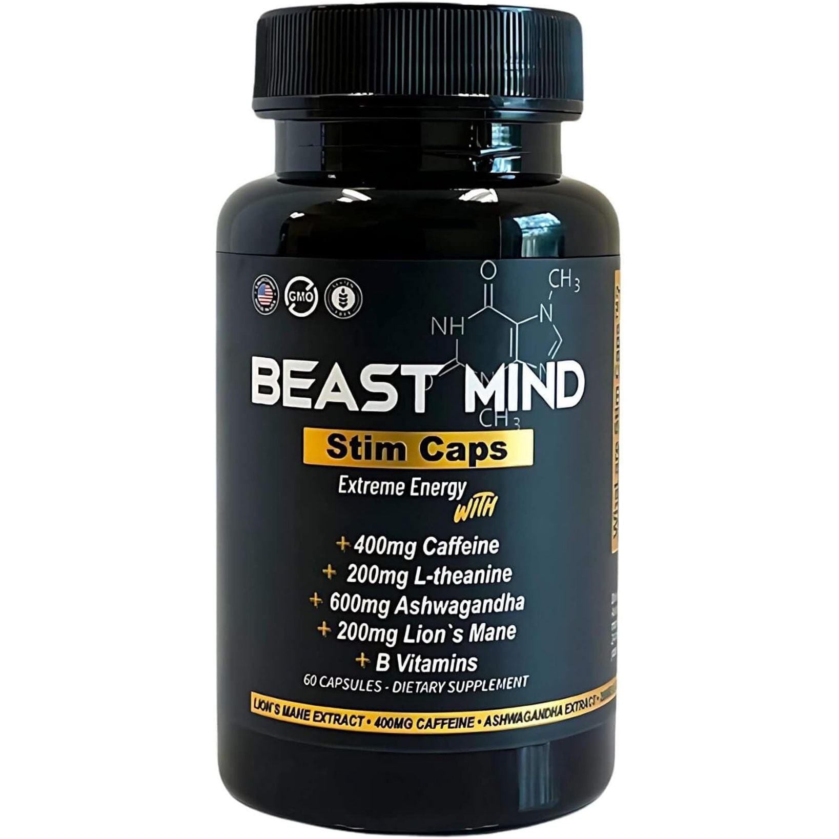 Extreme Energy Pills | 400Mg Caffeine | 600Mg Ashwagandha | 200Mg Lions Mane