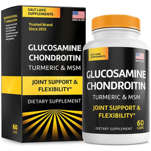 Glucosamine Chondroitin with Turmeric and MSM Supplement - Joint Health Supplement Capsules 60 Count