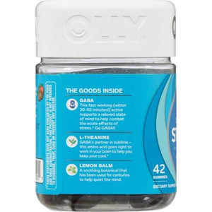 OLLY Goodbye Stress Gummy, GABA, L-Theanine, Lemon Balm, Stress Relief Supplement, Berry - 42 Count