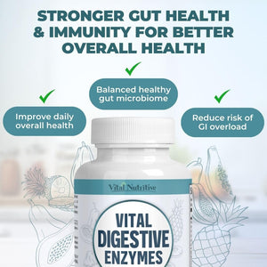 Vital Digestive Enzymes with Makzyme-Pro™ – Advanced Probiotic Complex for Digestive Support, Gut Health, Nutrient Absorption & Energy
