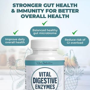 Vital Digestive Enzymes with Makzyme-Pro™ – Advanced Probiotic Complex for Digestive Support, Gut Health, Nutrient Absorption & Energy.