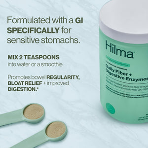 Hilma Daily Fiber and Digestive Enzymes, Fiber Supplement Powder with Prebiotics and Enzymes 30 Servings