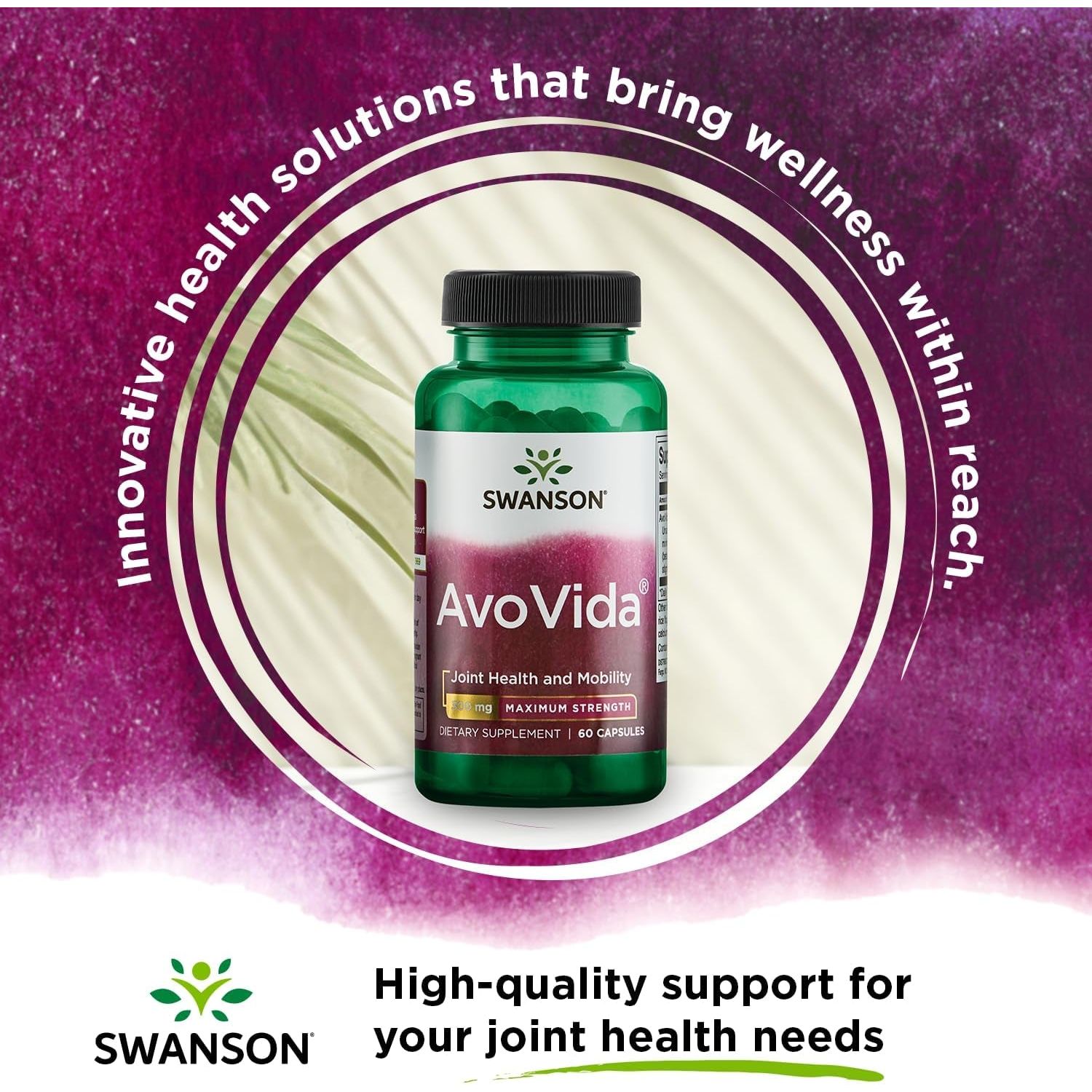 Swanson Avocado Soy Avovida Maximum Strength ASU Supplement for Joints 300 Mg 60 Capsules