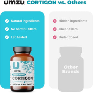 UMZU CORTIGON Cortisol Manager Supplement | Memory, Focus & Mood Aid (30 Day Supply)