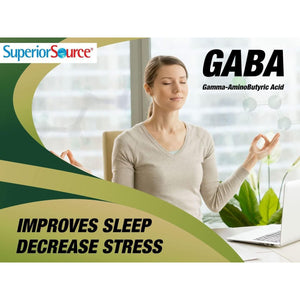 Superior Source GABA 100 Mg, Brain Health Support, Promotes a Relaxing Effect & Positive Mood, Stress & Sleep Support 100 Count