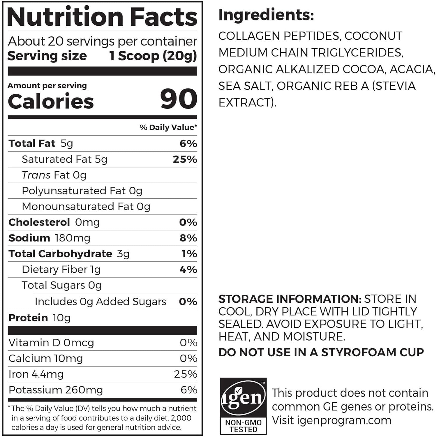 Orgain Keto Collagen Protein Powder- 10G Grass Fed Hydrolyzed Collagen Peptides, Type I & III, 5G MCT Oil 0.88Lb (Chocolate)