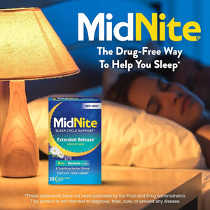 Midnite Extended Release Medium Dose 6 Mg Melatonin Sleep Aid 30 Tablets
