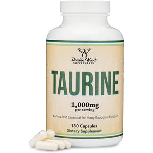 Taurine Supplement 1000Mg per Serving, 180 Capsules to Support a Longer, Healthier Life by Double Wood