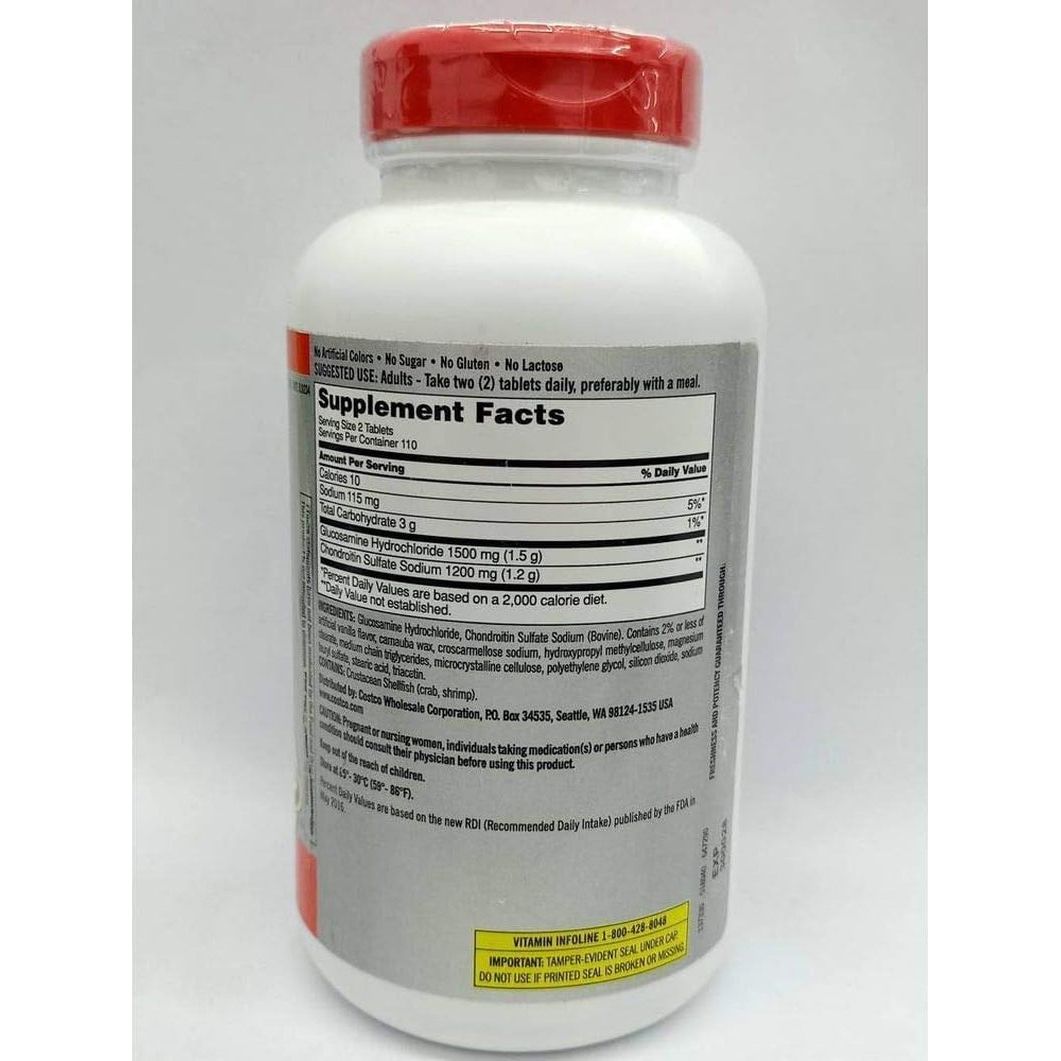 KIRKLAND Signature Extra Strength Glucosamine 1500 Mg Chondroitin 1200 Mg 220 Tablets