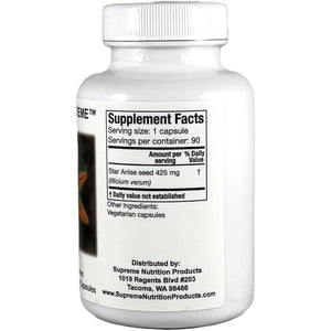 Supreme Nutrition Illicium, 90 Pure Star Anise Vegetarian Capsules