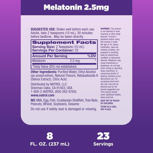 Natrol Liquid Melatonin 2.5Mg Berry-Flavored Dietary Supplement 23 Day Supply