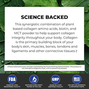 POWERLIFE Power Life® Peak MCT Powder Supplement with Plant-Based Collagen and Biotin - Vanilla Flavor (30 Servings)