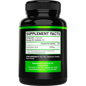 Arachidonic Acid Supplement 1500Mg for Muscle Mass & Recovery (150 Capsules)