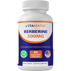 Vitamatic Berberine Supplement 500Mg - 60 Vegetable Capsules - Made in the USA