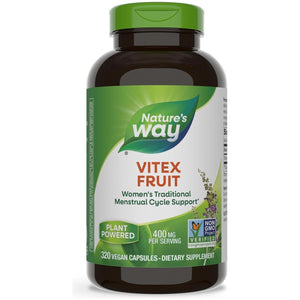 Nature'S Way Vitex Fruit, Traditional Menstrual Cycle Support Chasteberry, Vegan, 320 Capsules