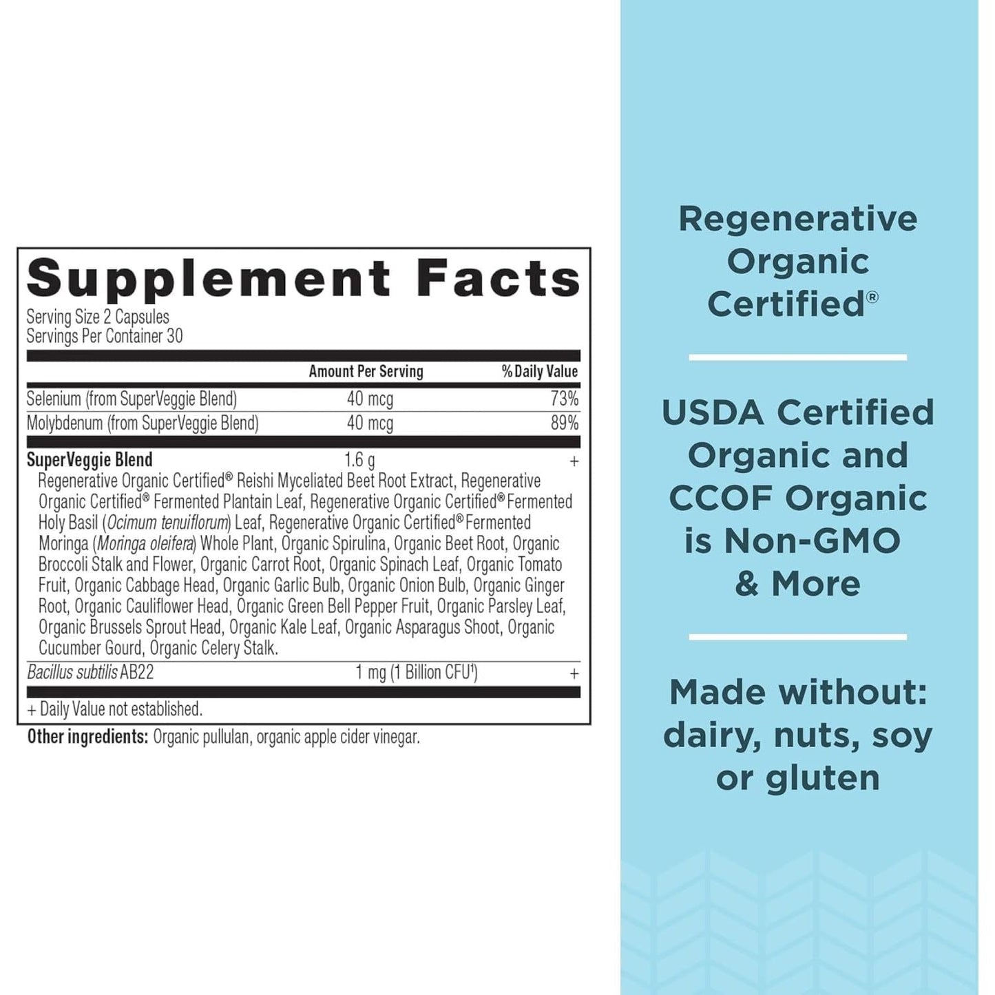 Ancient Nutrition Regenerative Superveggies, Supports Gut and Immune System Health, 60 Count