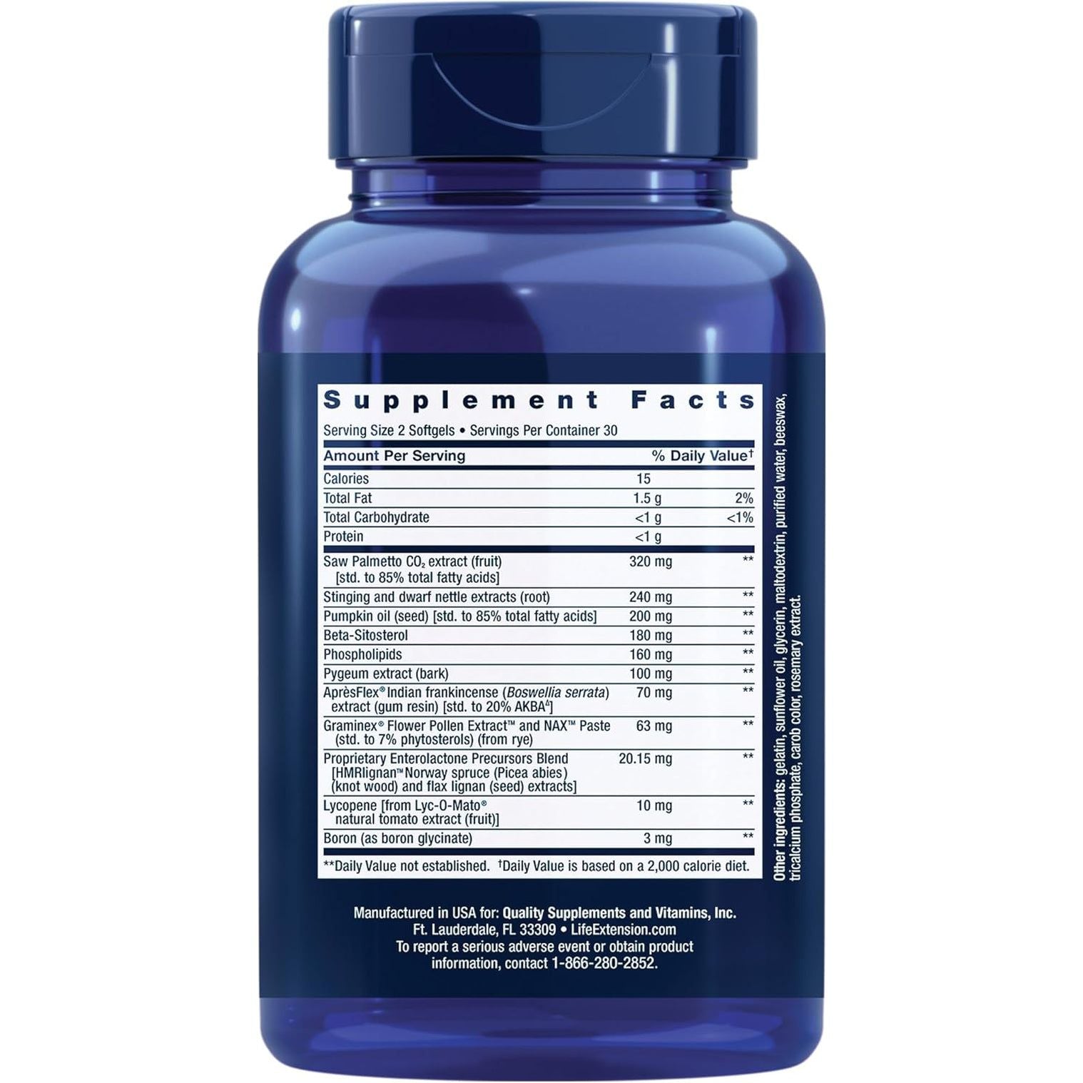 Life Extension Ultra Prostate Formula, 11 Nutrients for Prostate Function, 60 Softgels