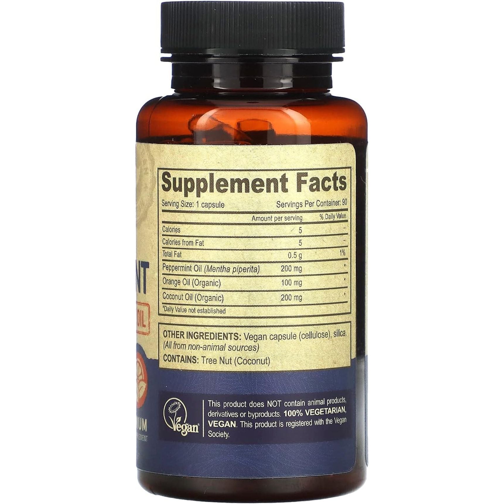 DEVA Nutrition Premium Vegan Peppermint Oil with Orange Oil, Delayed Release, 90 Capsules