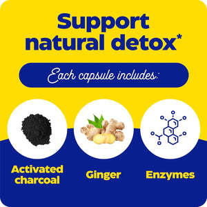 Enzymedica, Activated Charcoal, Reduces Occasional Gas, Bloating & Indigestion, Supports Natural Detox, 60 Count