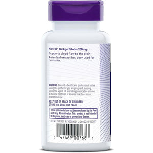 Natrol Brain Health Ginkgo Biloba 120Mg, for Brain Health and Memory Support, 60 Capsules