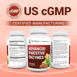 Dr. Berg Advanced Digestive Enzymes with Apple Cider Vinegar - 180 Tablets