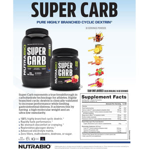 Nutrabio Super Carb - Complex Carbohydrate Supplement Powder 30 Servings