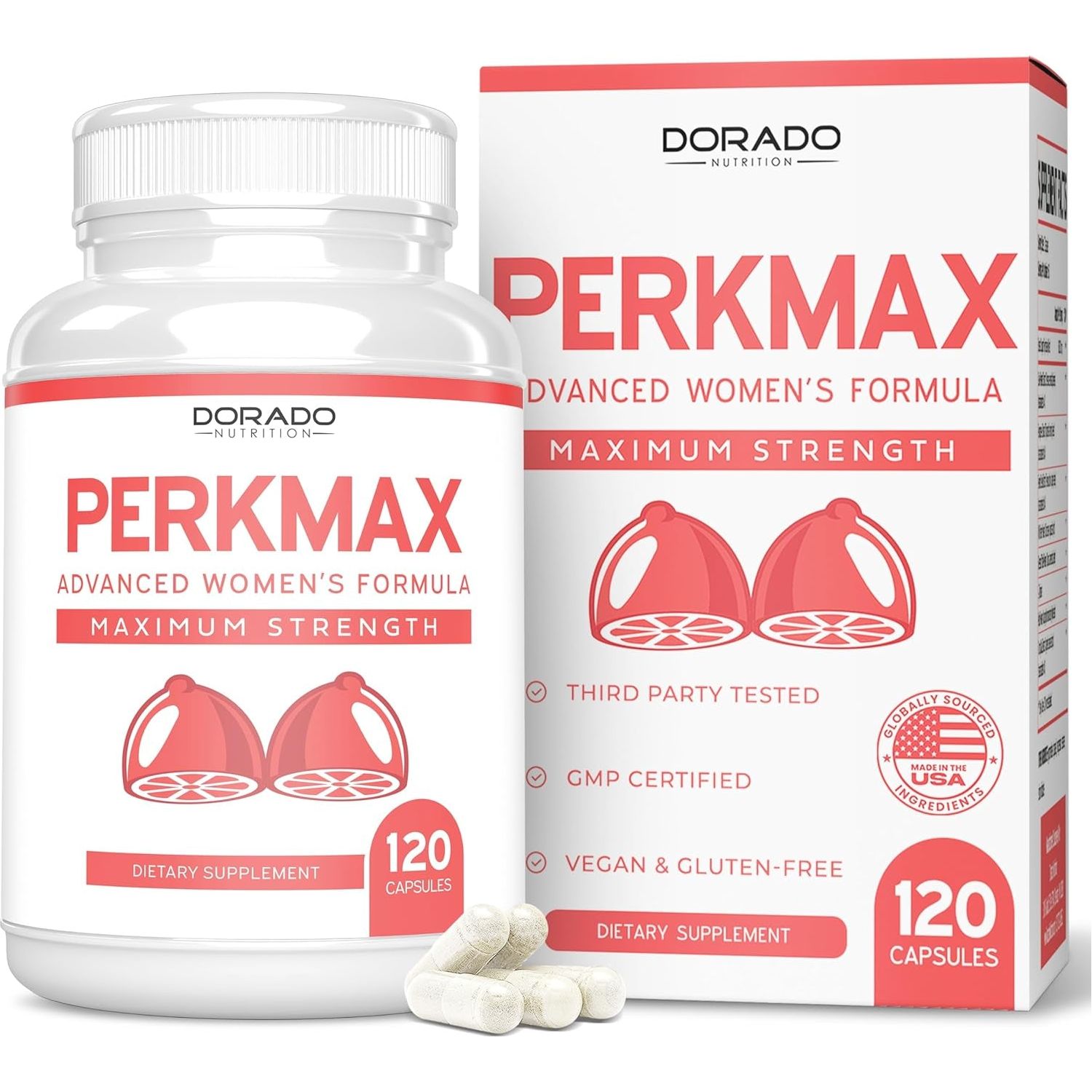 DORADO NUTRITION Breast Support Pills for Women - Boob & Bust Support Supplement (120 Vegan)