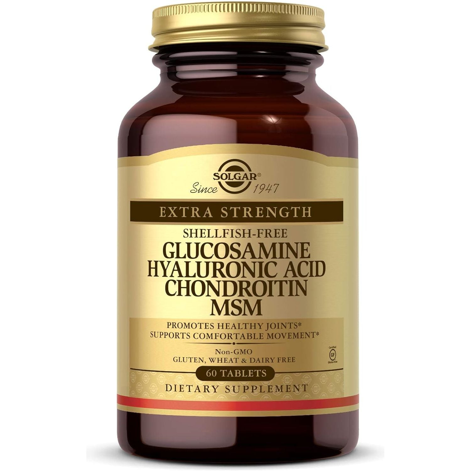Solgar Glucosamine Hyaluronic Acid Chondroitin MSM (Shellfish-Free), 20 Servings