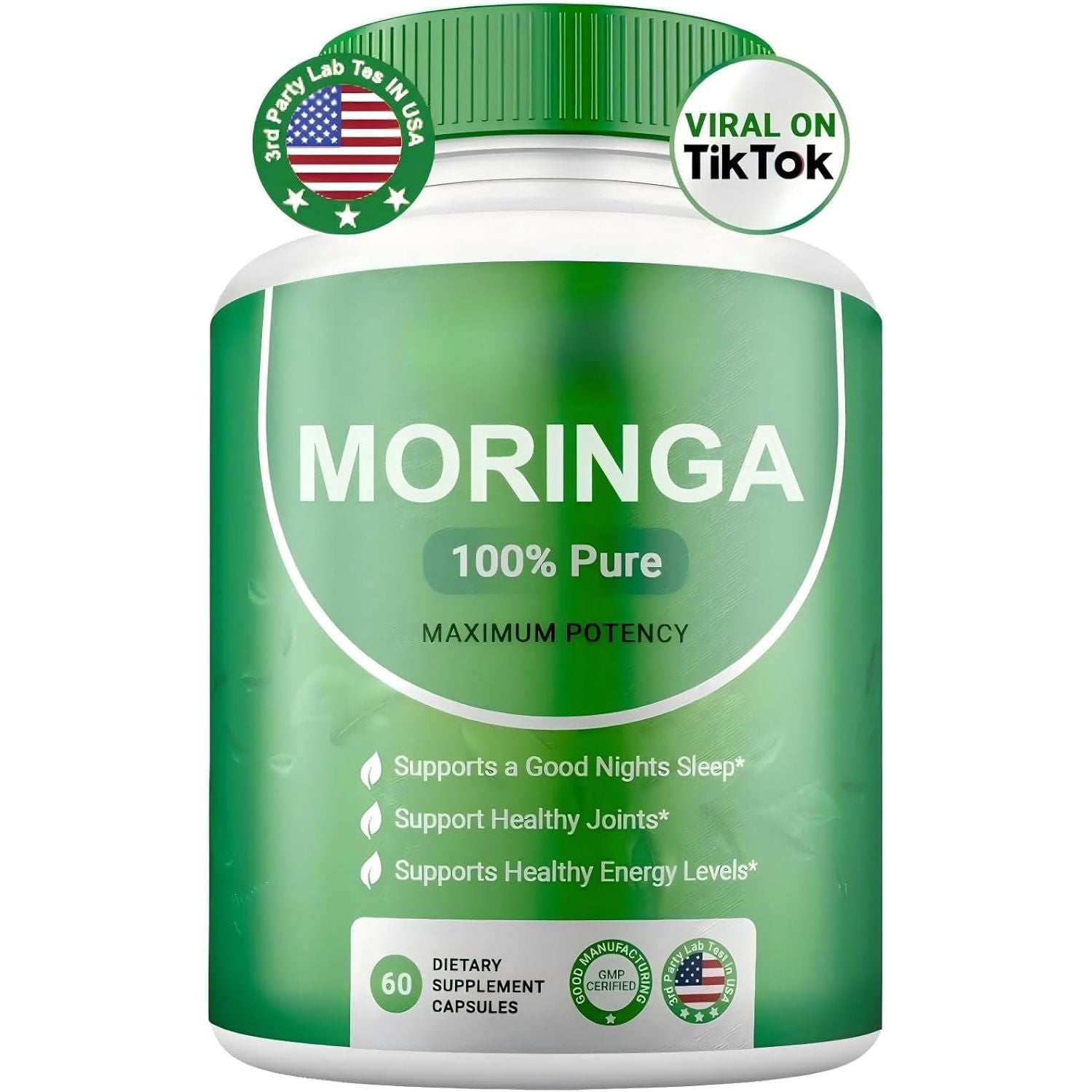 800Mg of Pure Nutrient-Rich Moringa Powder - Supports Energy, Gut Health+Essential Vitamins & Amino Acids
