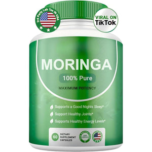 800Mg of Pure Nutrient-Rich Moringa Powder - Supports Energy, Gut Health+Essential Vitamins & Amino Acids