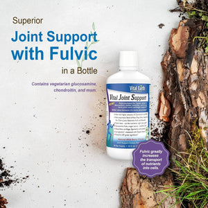 Vital Earth Joint Support Supplement Liquid – Glucosamine, Chondroitin, MSM with Fulvic Acid for Faster Absorption & Relief 32 Oz + 1 Oz Cup