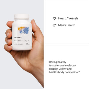 THORNE Advanced Testosterone Support for Men - with Ashwagandha, Shilajit & Zinc - Soy, Gluten & Dairy Free - 60 Capsules