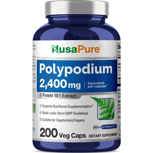 Nusapure Polypodium Leucotomos Extract 2400Mg 200 Veggie Capsules (Vegetarian, Non-Gmo, Vegan)