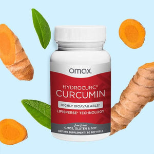 Omax Hydrocurc Turmeric Curcumin, Highly Bioavailable for Natural Joint Relief (60 Softgels)