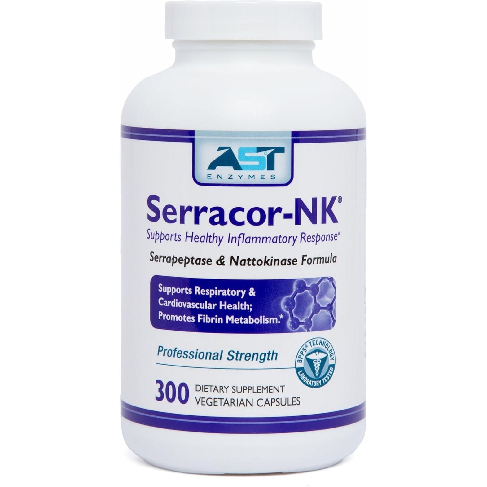 Serracor-Nk – Circulatory and Respiratory Support – Natural Systemic Enzymes Formula 300 Capsules