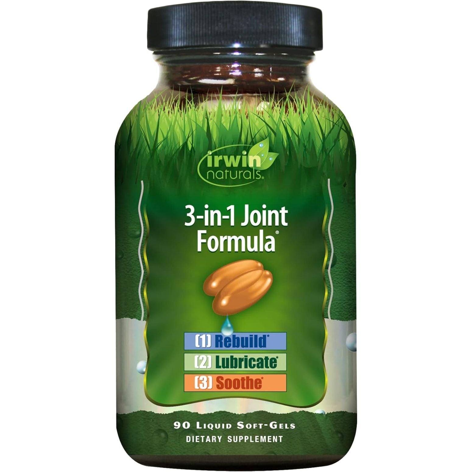 Irwin Naturals 3-In-1 Joint Formula - Powerful Joint Support Supplement with Glucosamine, Chondroitin, Turmeric & Boswellia - 90 Liquid Softgels