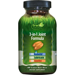 Irwin Naturals 3-In-1 Joint Formula - Powerful Joint Support Supplement with Glucosamine, Chondroitin, Turmeric & Boswellia - 90 Liquid Softgels