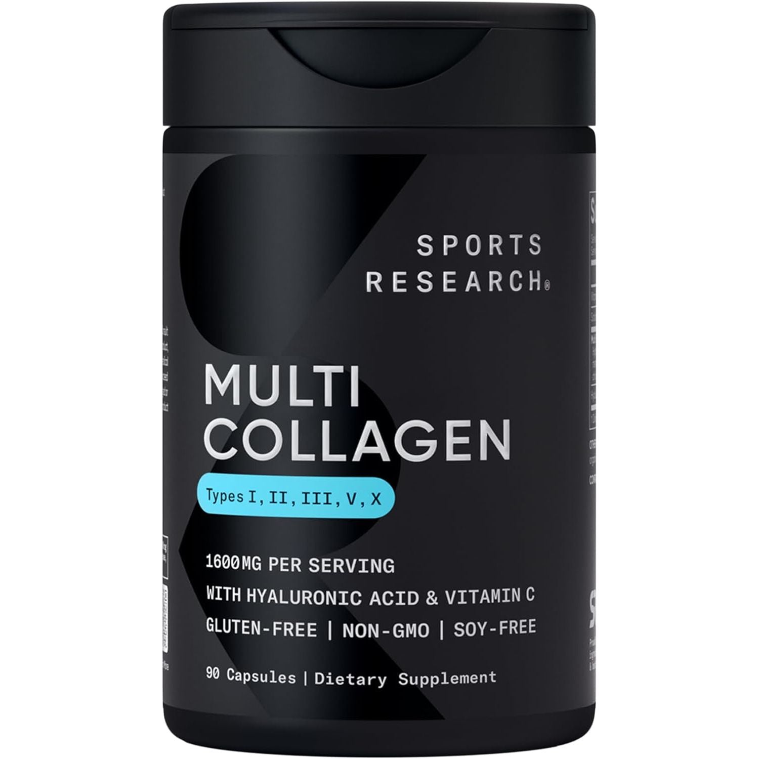 Sports Research Multi Collagen Pills (Type I, II, III, V, X) Hydrolyzed Collagen Peptides 90 Capsules