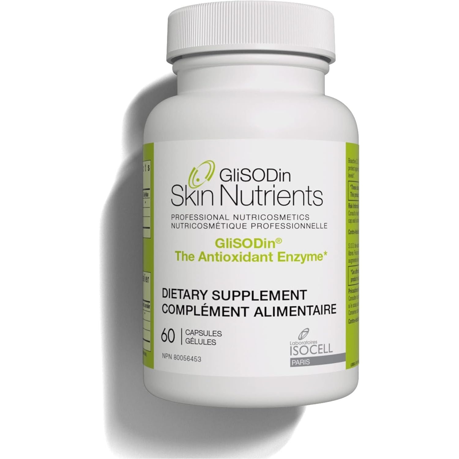 Glisodin Skin Nutrients the Antioxidant Enzyme – Protection against Free Radical Damage - Reduces Oxidative Stress - 60 Capsules