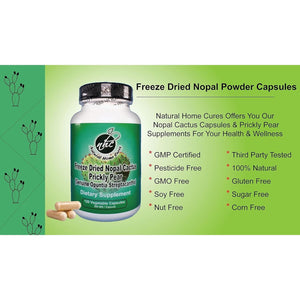 Nopal Cactus Capsules - Freeze Dried 60,000 Mg Prickly Pear Extract - Supports Metabolic Health & Healthy Lifestyle 120 Veggie Caps