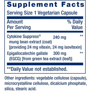 Life Extension Cytokine Suppress with EGCG - Inflammation Management Supplement for Immune System Response - 30 Vegetarian Capsules