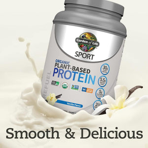 Organic Vegan Protein Powder, Vanilla Protein Powder with Probiotics, Bcaas, 30G Plant Protein 19 Servings