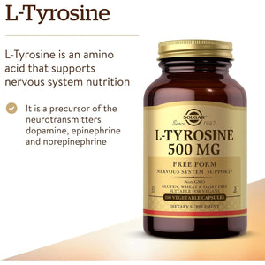 Solgar L-Tyrosine 500 Mg - Brain & Nervous System Support - 100 Servings