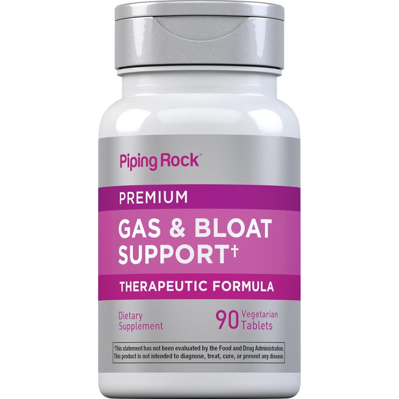 Piping Rock Bloat & Gas Support | Supplement with Enzymes, Turmeric, Ginger & More | 90 Tablets
