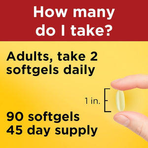 Nature Made Fish Oil 1000 Mg, Omega 3 Fish Oil for Healthy Heart Support, 90 Softgels