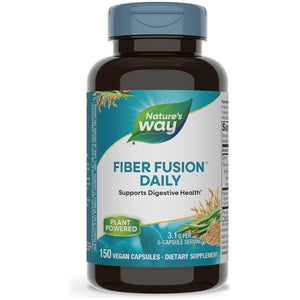 Nature'S Way Fiber Fusion Daily, with Psyllium Husk, Oat Bran, Guar Gum, Pectin, Digestive Health Support* 150 Capsules