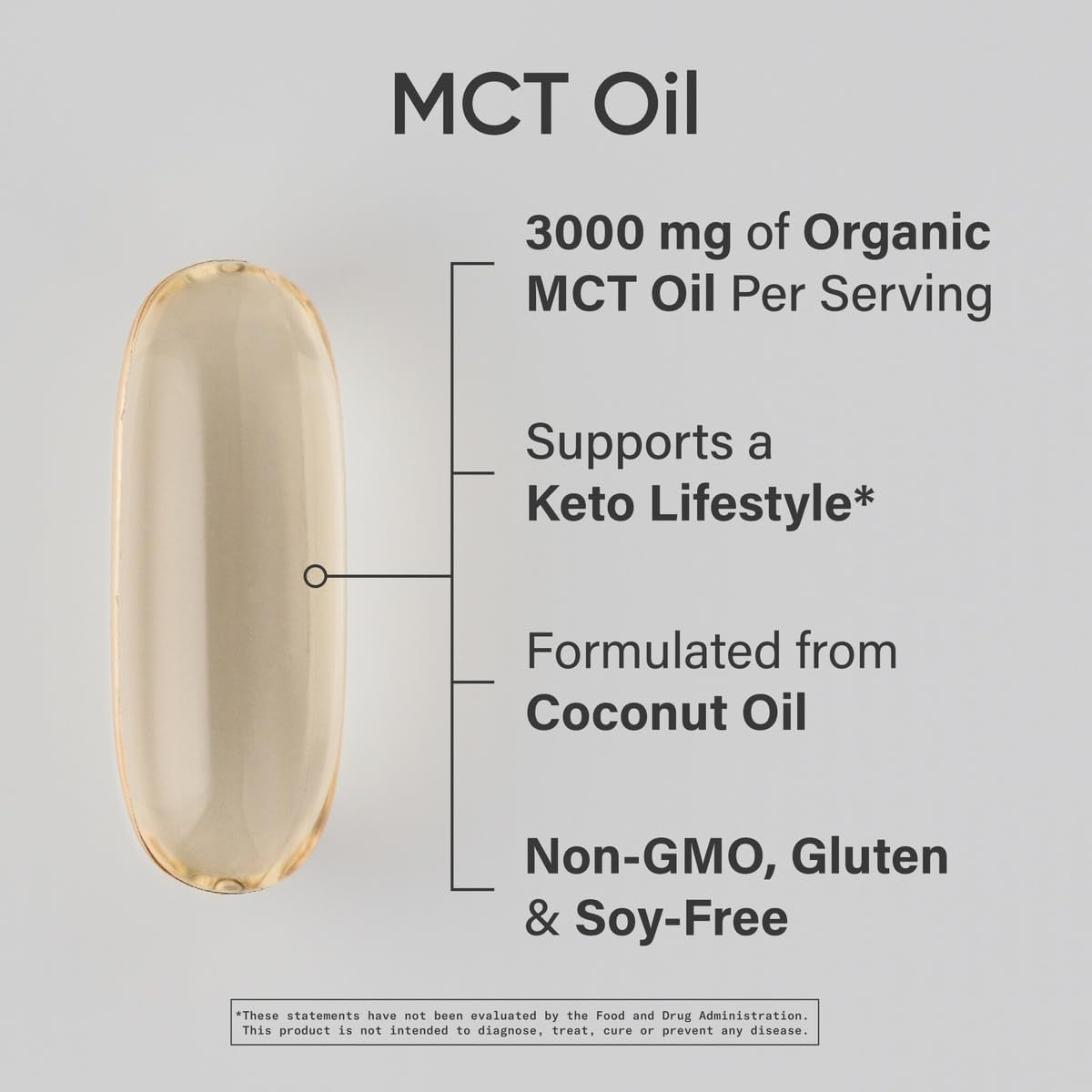Sports Research Keto MCT Oil Capsules Derived from Coconut Oil (120 Soft Gels)