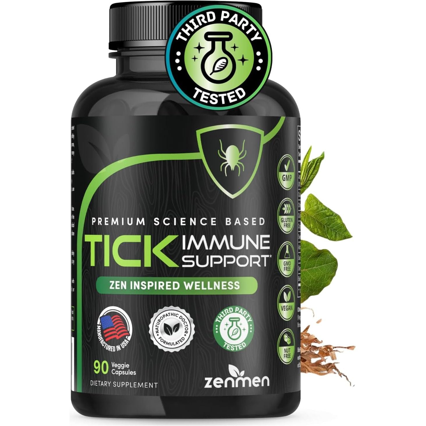 Tick Immune Support Supplement - Improved Formula - 90 Vegan Capsules, Made in the USA