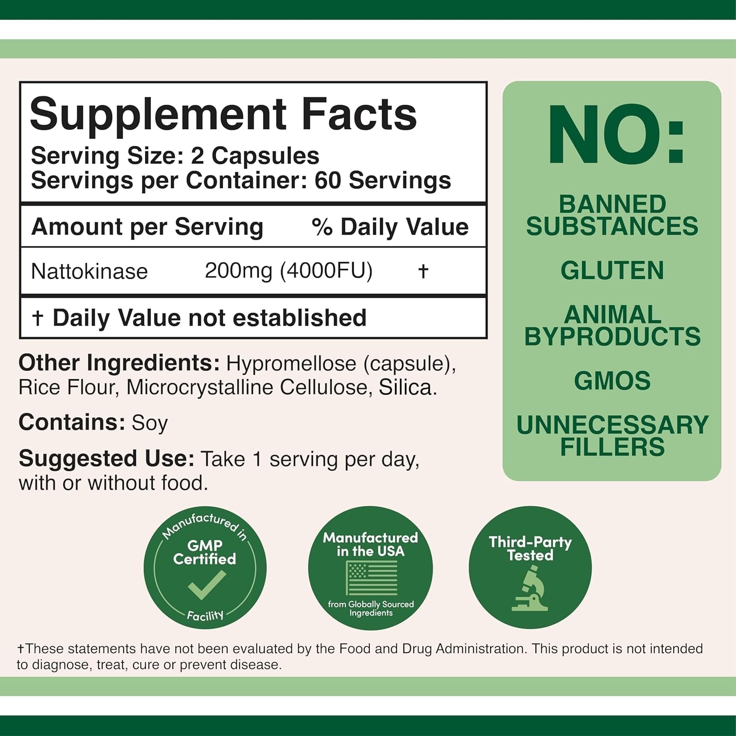 Nattokinase Supplement 4,000 FU Servings, Systemic Enzymes for Cardiovascular and Circulatory Support by Double Wood 120 Capsules